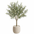 Albero artificiale di olivo 180 cm in plastica verde con vaso decorativo per interni