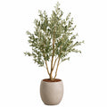 Albero artificiale di olivo 180 cm con vaso grigio per interni
