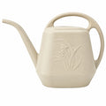 Annaffiatoio da giardino 5 L in plastica beige con beccuccio lungo e manico ergonomico