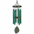Campanello eolico in metallo verde e nero 80 cm - decorazione sospesa da esterno