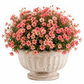 Pianta artificiale in vaso 48 cm fiori rosa in materiale sintetico decorativa