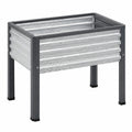 Fioriera rialzata 120 x 60 x 80 cm in acciaio zincato grigio e antracite - da esterno