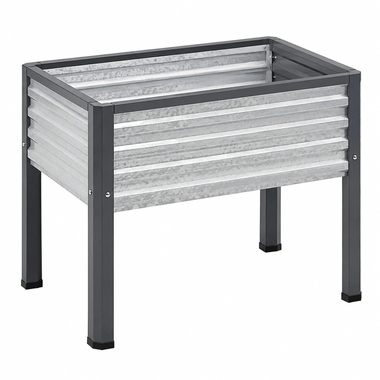 Fioriera rialzata 120 x 60 x 80 cm in acciaio zincato grigio e antracite - da esterno