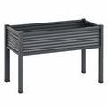 Fioriera rialzata 120 x 60 x 80 cm in acciaio grigio antracite per esterni