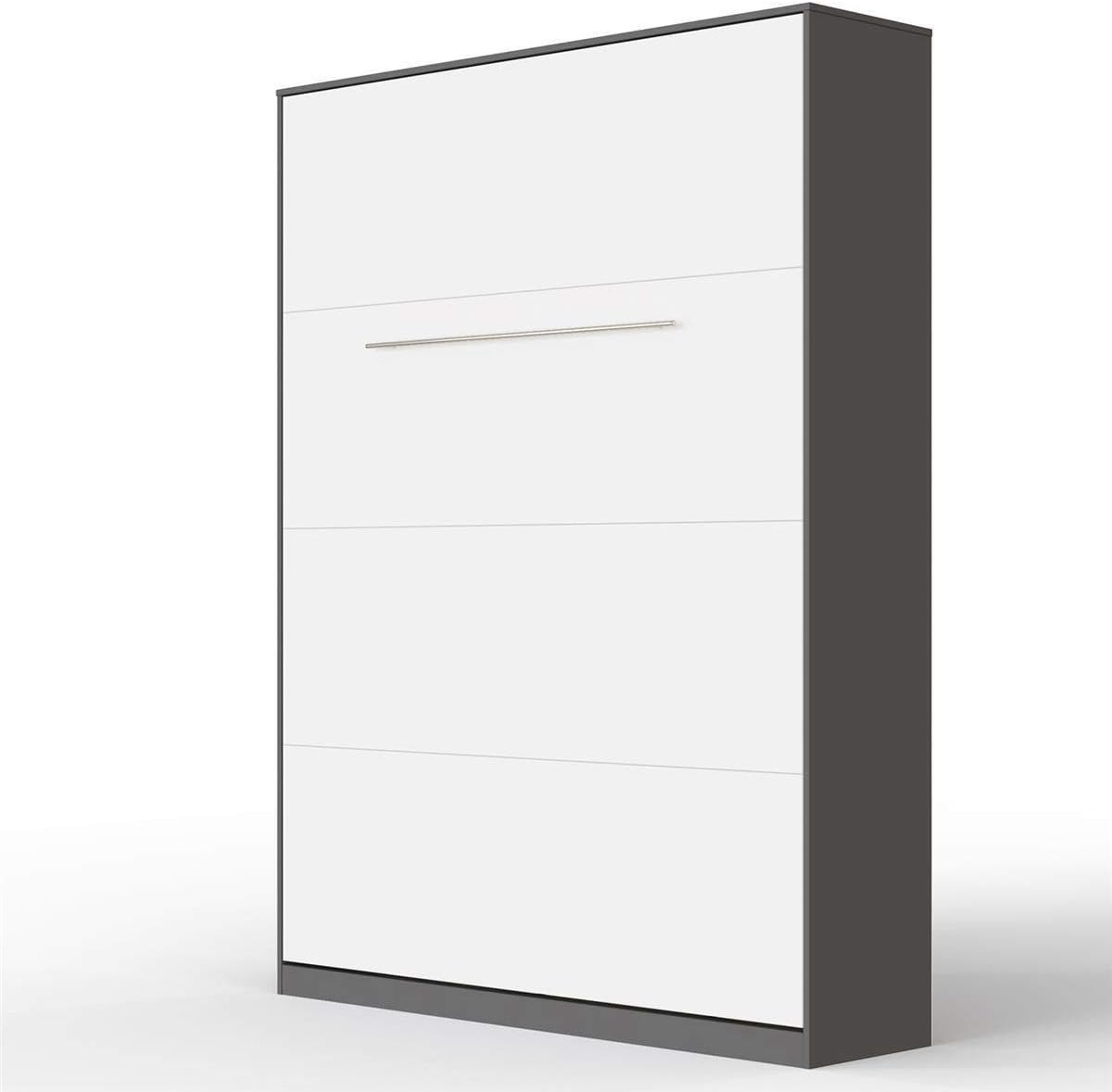 Łóżko z materacem, SMARTBett, 140 x 200 cm, 90 W, Antracytowy/Biały, metal, składana konstrukcja