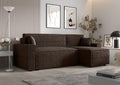 Sofa narożna, 3E 3xE living.com, 252 cm, Brązowy, 2-osobowa, funkcja spania