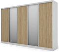 Szafa do sypialni, e-Meblast, 380 x 244 x 66 cm, Srebrny