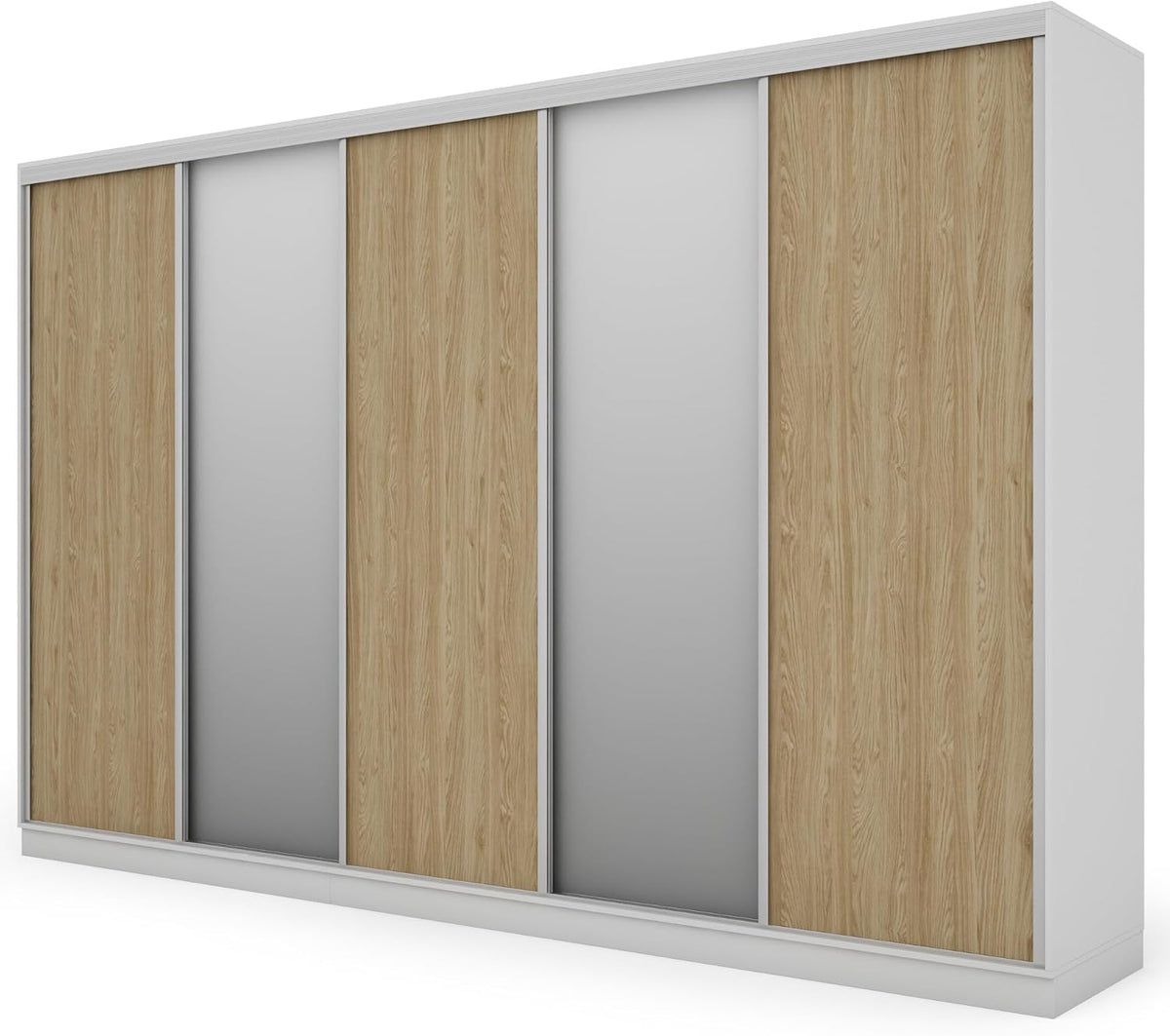 Szafa do sypialni, e-Meblast, 380 x 244 x 66 cm, Srebrny