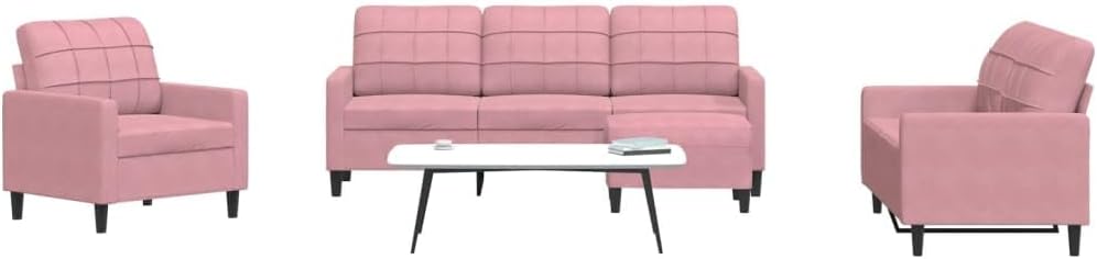 Sofa, Keeushr, Różowy, aksamit