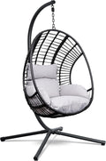 Fotel, Swoods, 150 kg, 90x115x75 cm, Szary, polirattan, odporność na warunki atmosferyczne