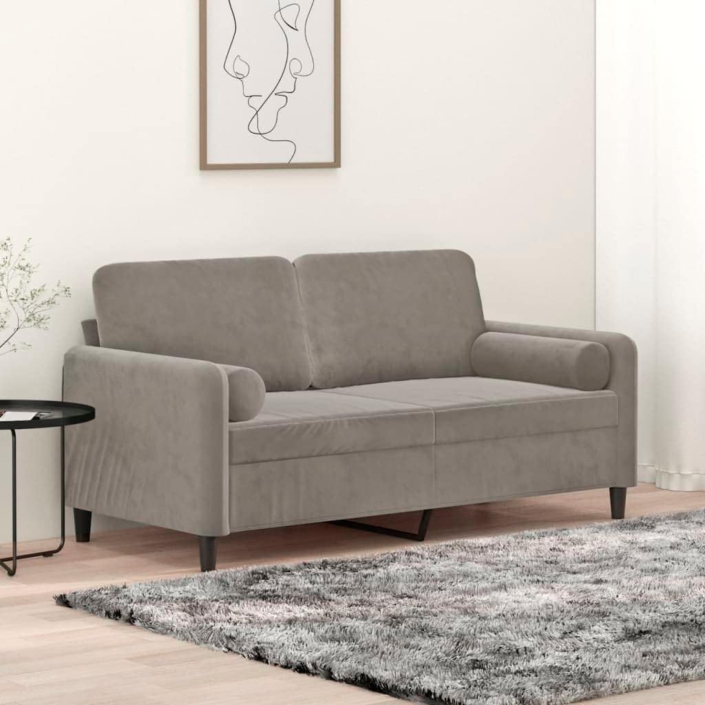 Sofa, Teenpull, 140 cm, Szary, aksamit, 2-osobowa