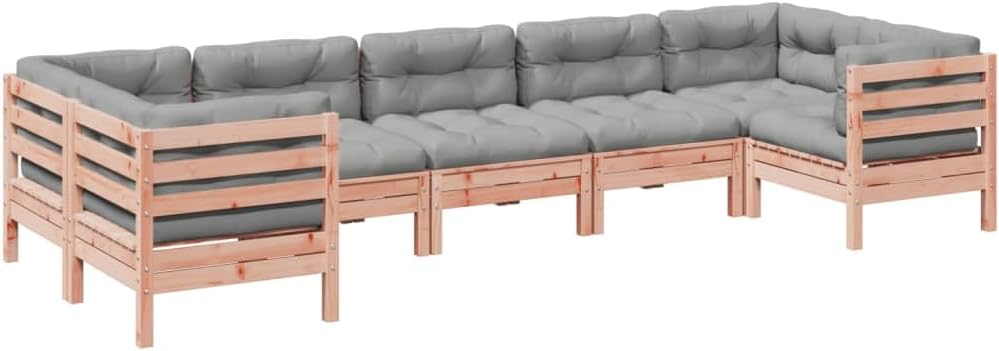 Sofa, vidaXL, Szary/Pomarańczowy, lite drewno, modułowa konstrukcja