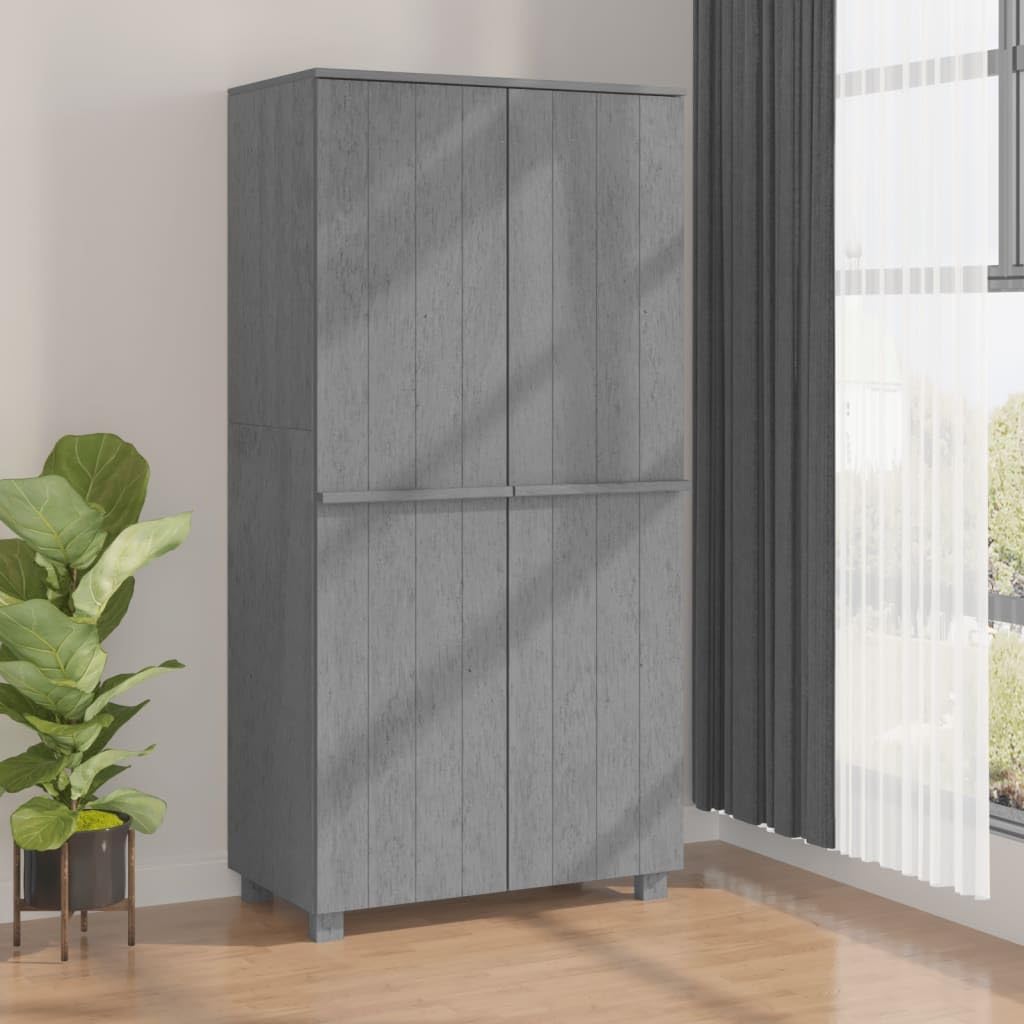 Szafa do sypialni, Teenpull, 89 x 50 x 180 cm, Szary, lite drewno, miejsce do przechowywania