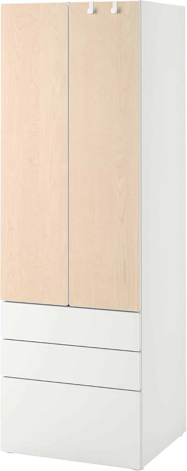 Szafa do sypialni, Ikea, 60 x 57 x 181 cm, Biały, 3 Szuflad