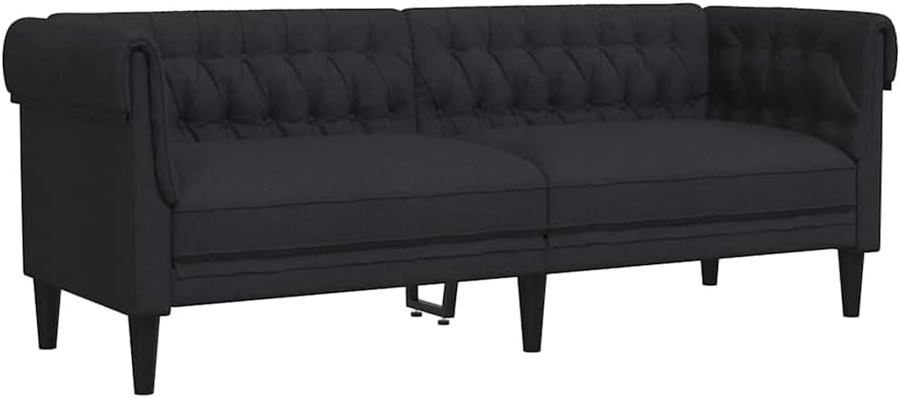 Sofa, vidaXL, Czarny, 3-osobowa