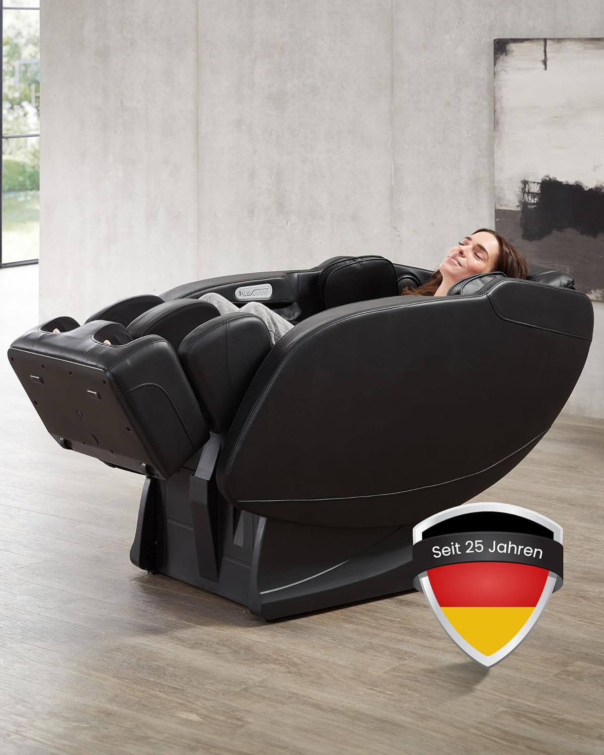 WELCON, Fotel, 130 × 73 × 105 cm, 230 V, Czarny, USB, Bluetooth, timer