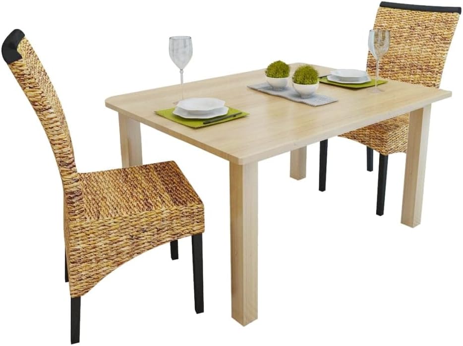 RCODSSK, Zestaw 2 krzeseł do jadalni, 47 x 50 x 97 cm, 110 kg, Beżowy/Biały, lite drewno