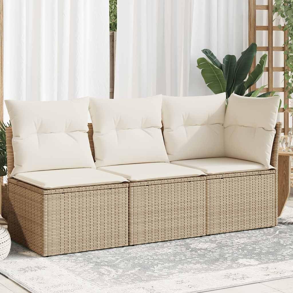 Sofa, Tonture, 172 x 62 x 69 cm, Beżowy, stal malowana proszkowo, 3-osobowa, miejsce do przechowywania, modułowa konstrukcja, ochrona UV