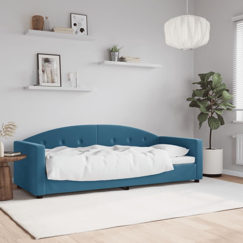 Sofa, Tonture, 80 x 200 cm, 2 W, Niebieski, lite drewno, funkcja spania, 2 w 1