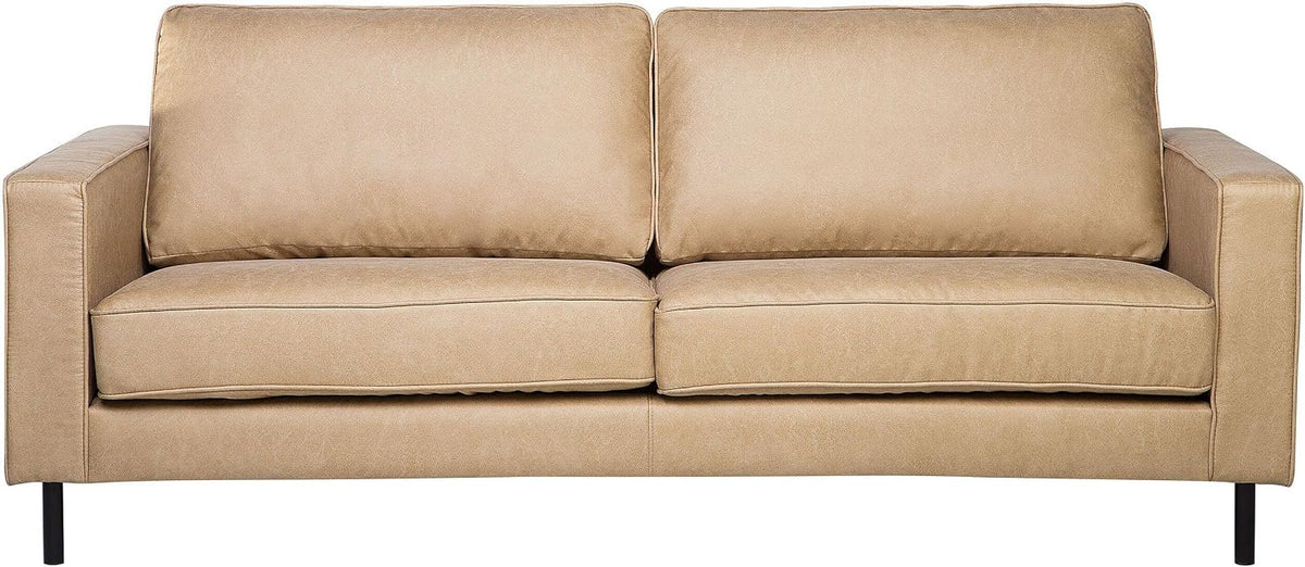 Beliani, Sofa, 179x56 cm, Beżowy, skóra ekologiczna, 3-osobowa