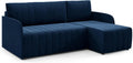 Sofa, LIKMA, 200x140 cm, Niebieski, aksamit, funkcja spania