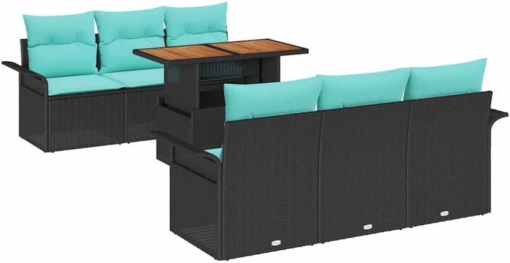 vidaXL, Sofy, 100 x 55 x 73 cm, 34,6 kg, Czarny, polirattan, modułowa konstrukcja, ochrona UV