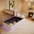 Sofa, CXHLXYR, 90 x 200 cm, Beżowy/Brązowy, aksamit, 1-osobowa, oświetlenie LED, USB