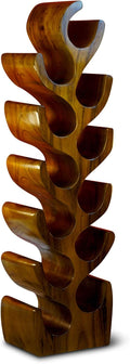Kinaree, Stojaki podłogowe na wino, 100 x 30 x 25 cm, 15 kg, Brązowy/Czarny, lite drewno