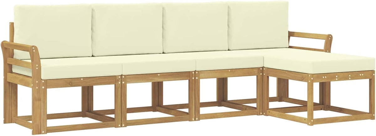 vidaXL, Sofy, 253 x 122,5 x 73 cm, 16,02 kg, Żółty/Beżowy, lite drewno