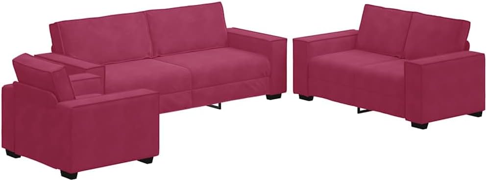 Sofa, vidaXL, 99 x 78 x 84 cm, Czerwony, lite drewno, 2-osobowa