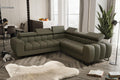 Sofa narożna, L-2, Friderik, 260 x 260 cm, Zielony, funkcja spania