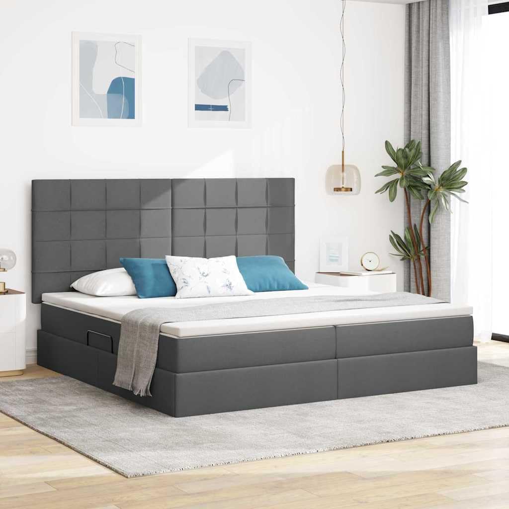 Materac, Ordellia, 200 x 200 cm, 200 kg, Szary, metal, oświetlenie LED, USB
