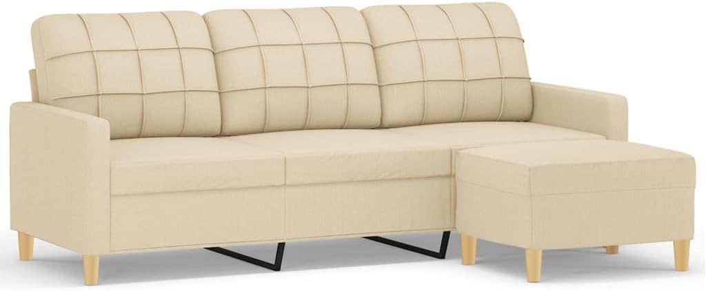 Sofa, pokgdf, 180 cm, Beżowy, metal, 3-osobowa