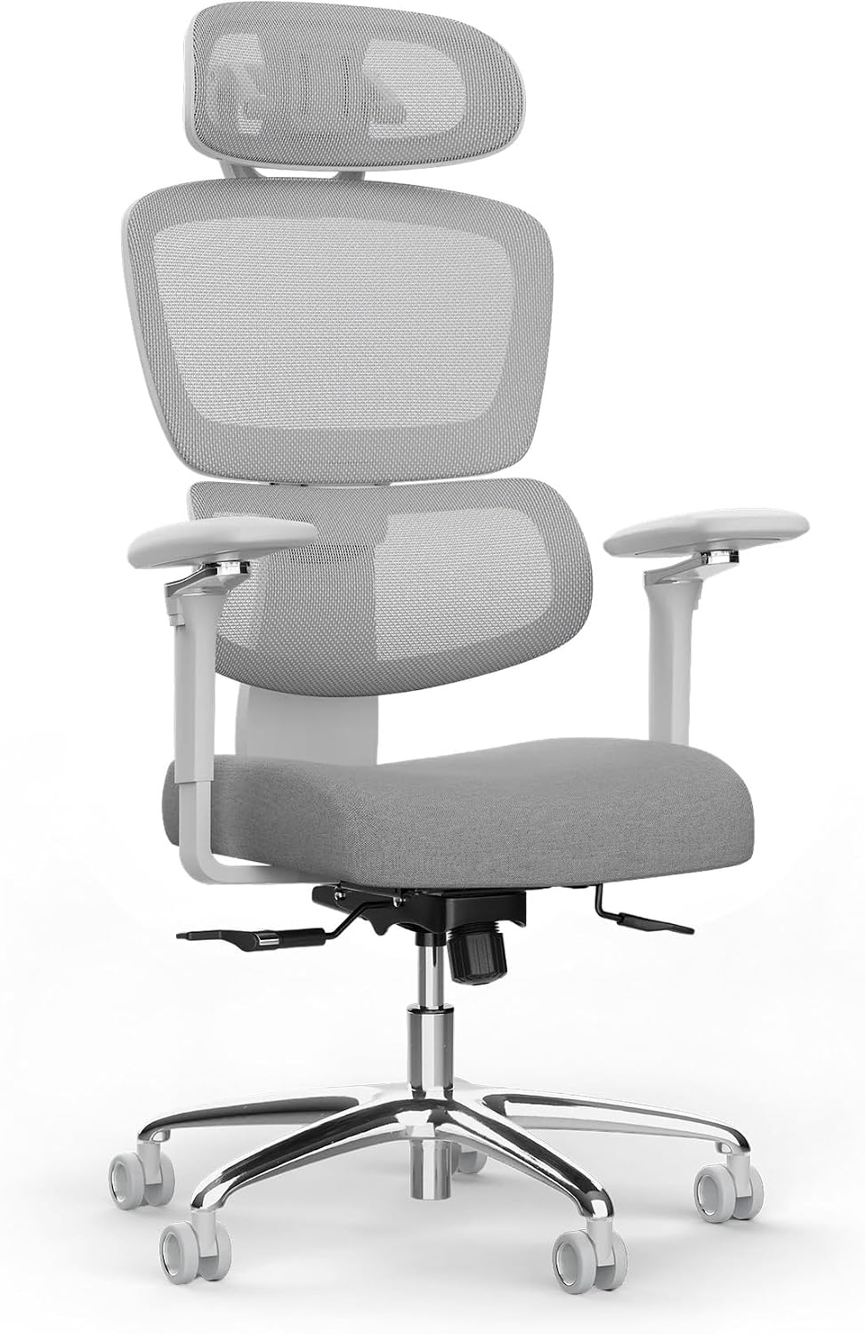 Krzesło biurowe, DESKSPACE, 5 cm, Szary/Biały