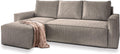 Sofa rozkładana, Masseno, 130x200 cm, Beżowy, płyta wiórowa, funkcja spania, miejsce do przechowywania