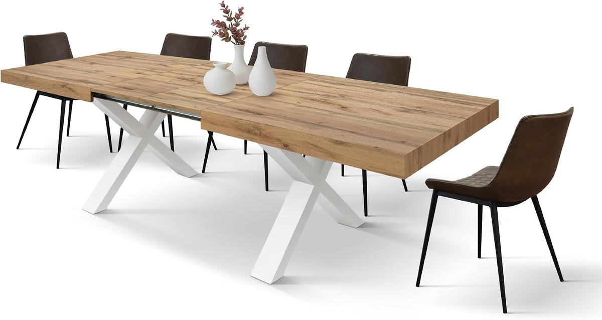 Stół, PAZZO DESIGN, 180 x 90 x 76 cm, Biały/Brązowy