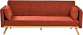 Sofa rozkładana, Beliani, 185x60 cm, Czerwony, 3-osobowa, funkcja spania, miejsce do przechowywania