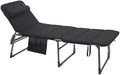 Leżak, AP-363/80, Crespo, 105,5 x 198 x 71,5 cm, 7,72 kg, Czarny, aluminium, miejsce do przechowywania, regulowane oparcie, składana konstrukcja
