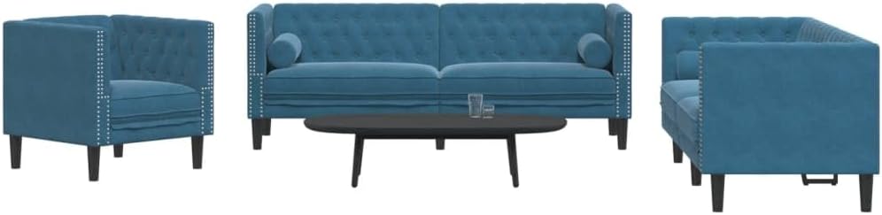 Sofa, Tonture, 15 x 51 cm, Niebieski, lite drewno, 2-osobow