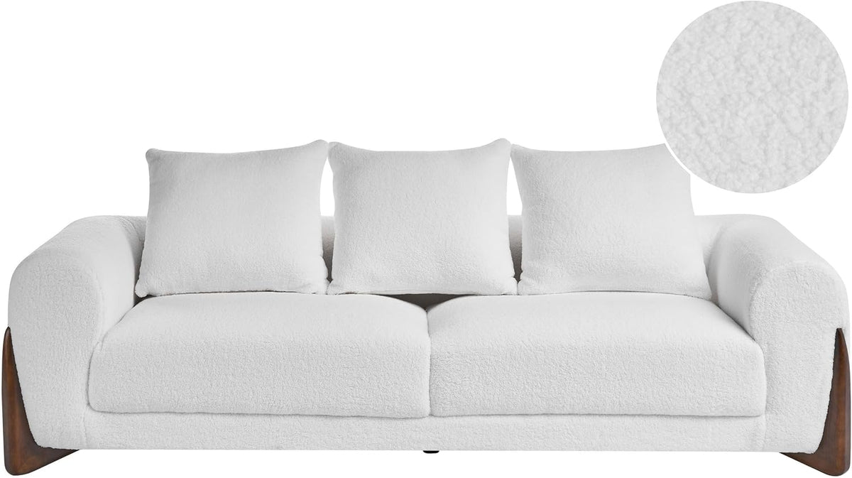 Sofa, Beliani, 125x65 cm, Biały, 3-osobowa