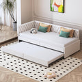 FUCMKON, Sofa rozkładana, 180 x 200 cm, 2 W, Beżowy, aksamit, 2-osobowa, funkcja spania, miejsce do przechowywania, 2 w 1