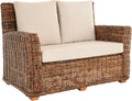 Sofa, Krines Home, 131 cm, Brązowy, polirattan, 2-osobowa, składana konstrukcja