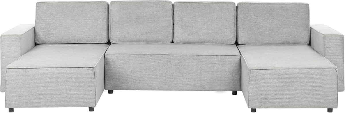 Sofa, Beliani, 315x90 cm, Szary, 4-osobowa, funkcja spania, miejsce do przechowywania, modułowa konstrukcja