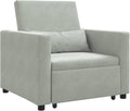 PHGTYUK, Sofa, 90 x 165 x 87 cm, 3 W, Szary, aksamit, funkcja spania, regulowane oparcie, 3 w 1