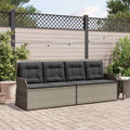Sofa, Tonture, 108 cm, Szary, polirattan, 2-osobowa, regulowane oparcie, odporność na warunki atmosferyczne, ochrona UV