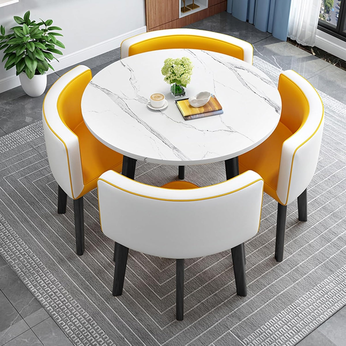 Stół, PUMPIE, 80 cm, Szary/Biały, MDF