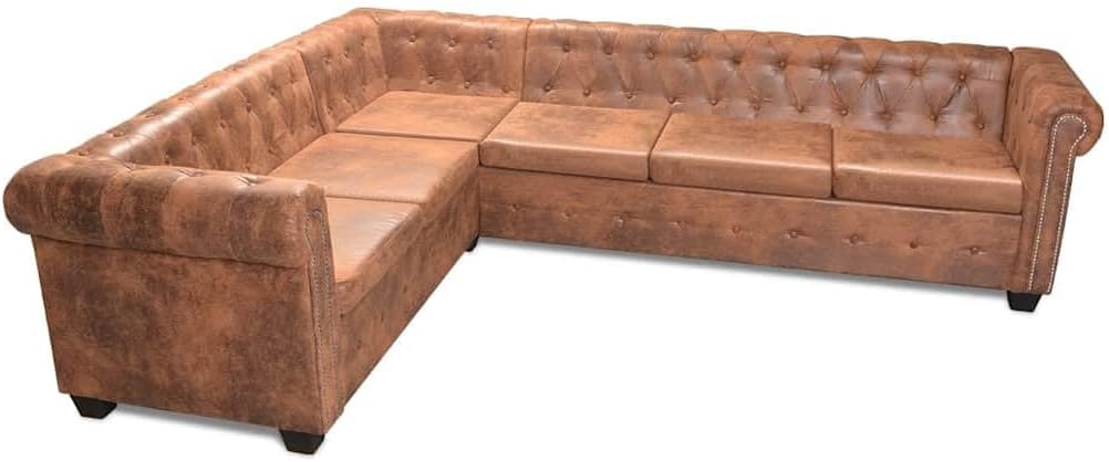 Sofa, vidaXL, 260 x 205 x 73 cm, Brązowy, 6-osobowa