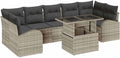 Sofa, vidaXL, 289 x 124 x 85 cm, Szary, stal malowana proszkowo, modułowa konstrukcja, funkcja grilla