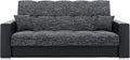 Sofa, LIKMA, 220x91x85 cm, Czarny, skóra ekologiczna, funkcja spania