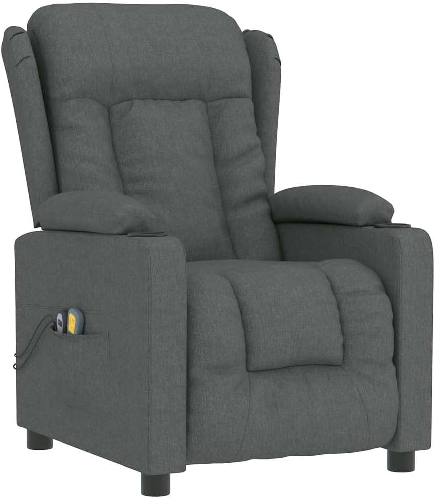 Fotel, vidaXL, 72,5 x 96 x 99,5 cm, 5 V, Szary, metal, USB, pilot zdalnego sterowania